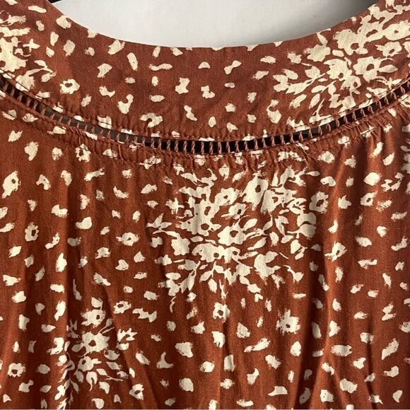 Women's Knox Rose Burnt Orange and Cream Speckled Floral Dress - Picture 4 of 7
